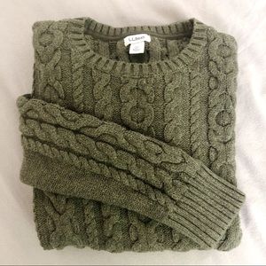 L.L.Bean Dark Green Fisherman’s Sweater
